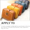 Women Change Short Wallet PU Leather Zipper Closure Coin Pocket Purse Card Holder Carrying Bag Festival Orange 2