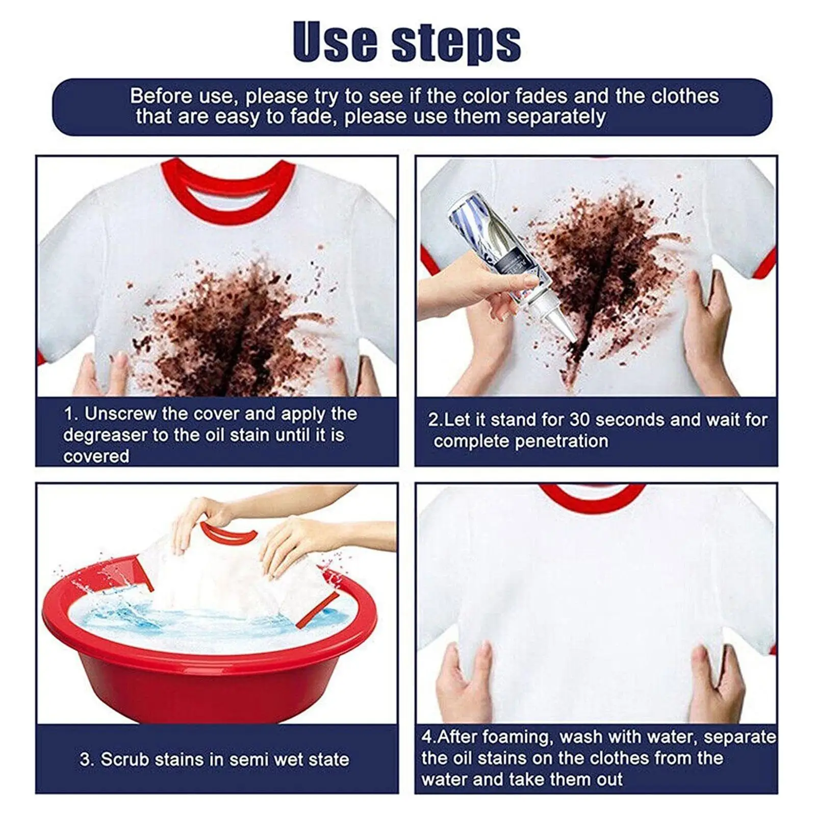 Active Enzymes Laundry Detergent Oil Stain Remover Garment Stubborn Stain Cleaner Multi-Purpose Cleaning Supplies Jacket T-shirt