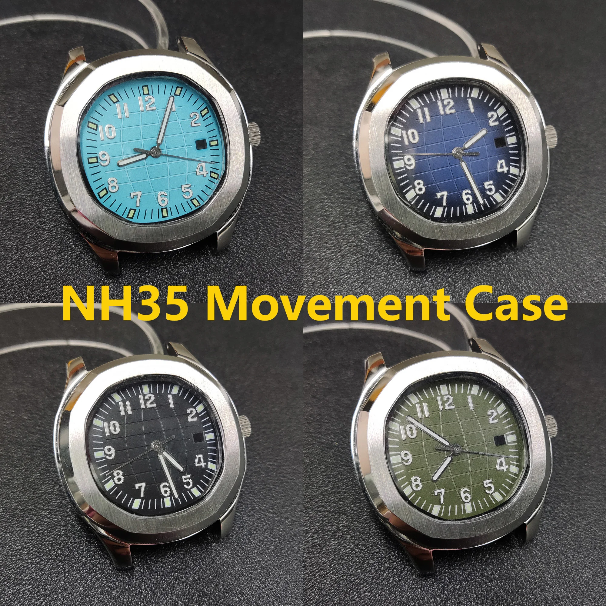 

NH35 case Watch accessories Luminous Dial Hands stainless steel case suitable for Movement Transparent Case