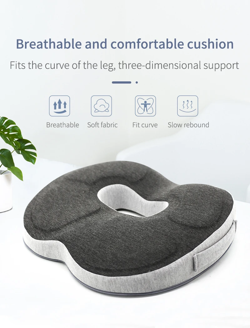 3D Orthopedic Seat Cushion Memory Foam Breathable Office Cushion Tailbone Waist Pain Relief Protect Lumbar Cushion Home Car Seat