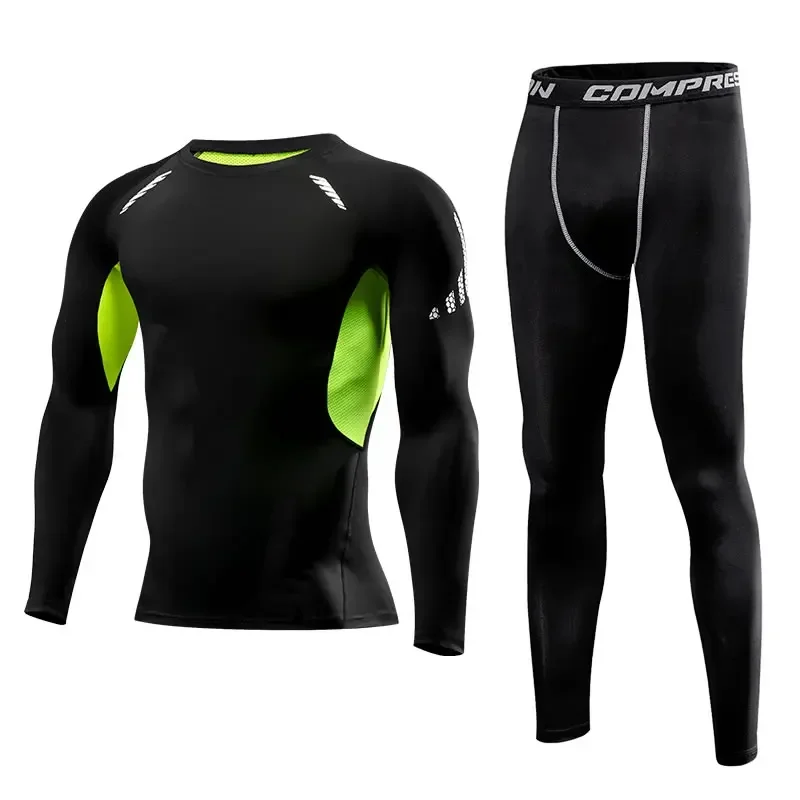 Men Clothing Sportswear Gym Fitness Compression Suits Running Set Sport Outdoor Jogging Quick Dry Tight  Ropa Deportiva 2
