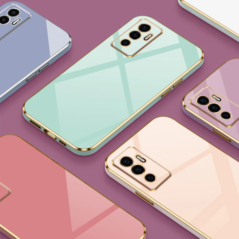 Luxury Square Plating Shockproof Phone Case - Elegant and Durable Design