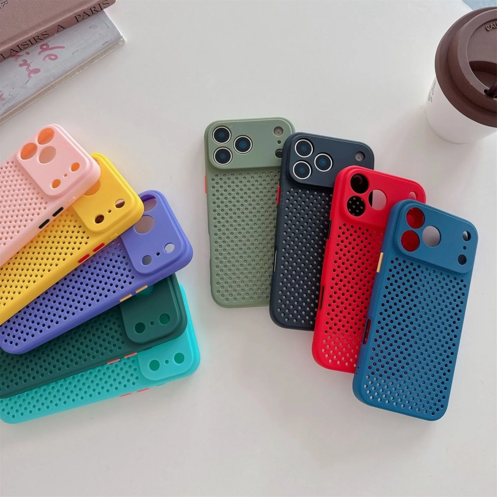 Breathable Cooling Silicone Phone Case with Shockproof Matte Bumper Cover