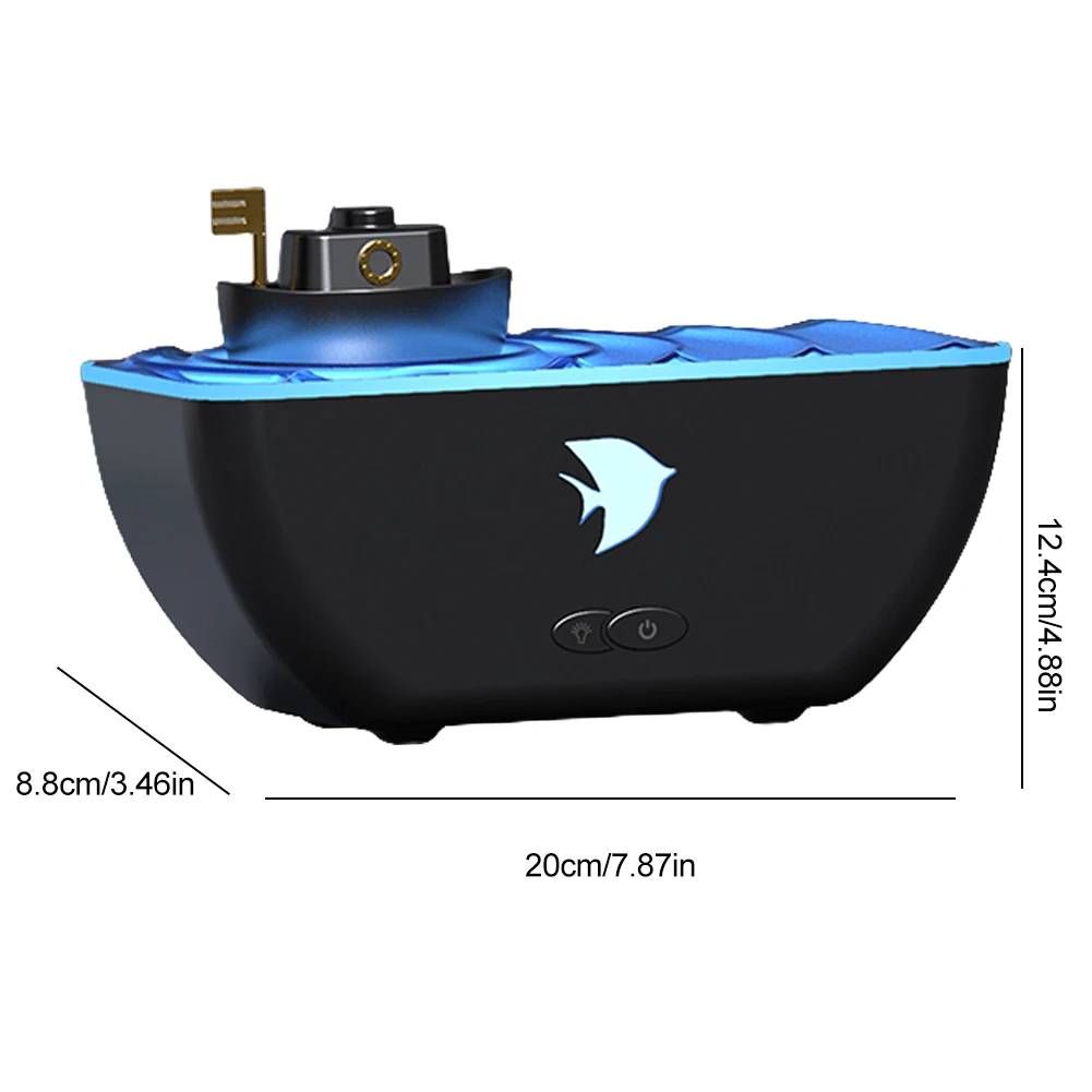 300ml Ship Shaped Cool Mist Humidifier with LED Light Fragrance Oil Diffuser Low Noise Aromatherapy Diffuser for Yoga Meditation 5