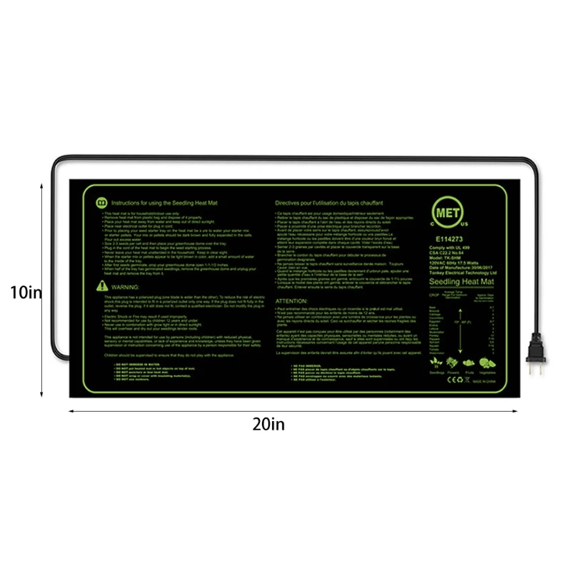 Durable-Waterproof-Seedling-Heat-Mat-20-x-10-Warm-Hydroponic-Heating-Pad.jpg Tartós Vízálló Palánták Hőszőnyeg 20 "X 10" Meleg Hidroponikus Fűtőpad - Image 6