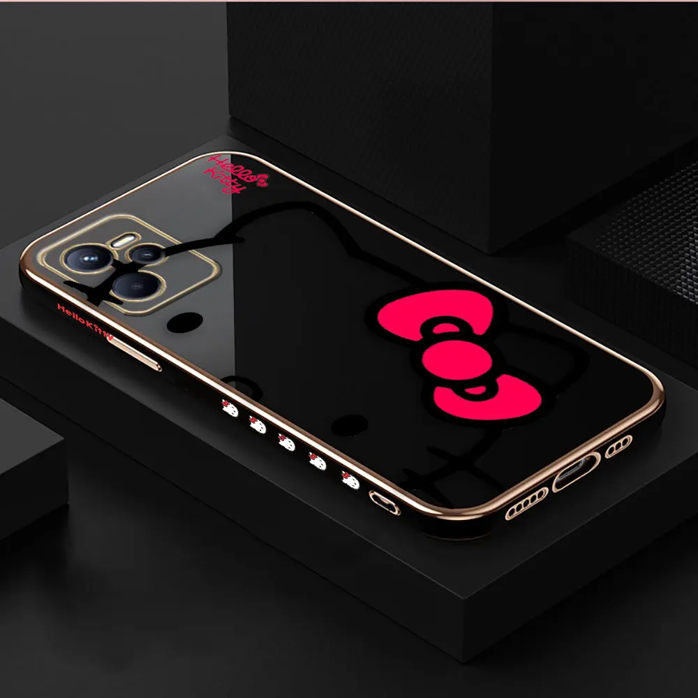 thumbnail image 1 of Pink Art Hello Kitty Cat Cover Smooth E-TPU Phone Case REALME GT 2 NEO3 MASTER 7 8 8I 9 9I 10 11 PRO C30 C33 C35 C53 C55 5G Case, 1 of 5