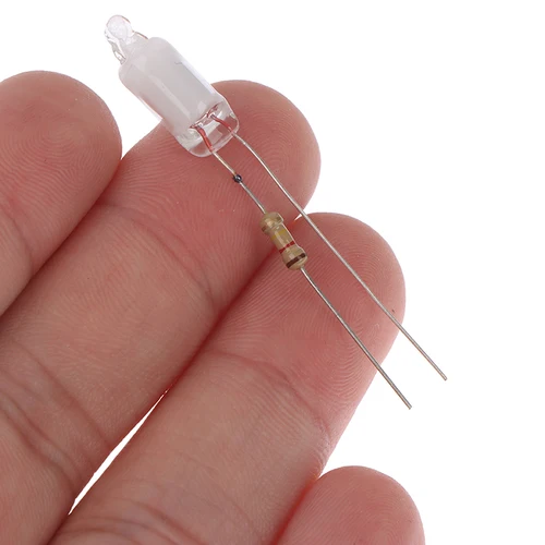 저항기가 있는 미니 네온 전구, 적색, 청색, 녹색, 220V, 6*13mm, 10 개 6