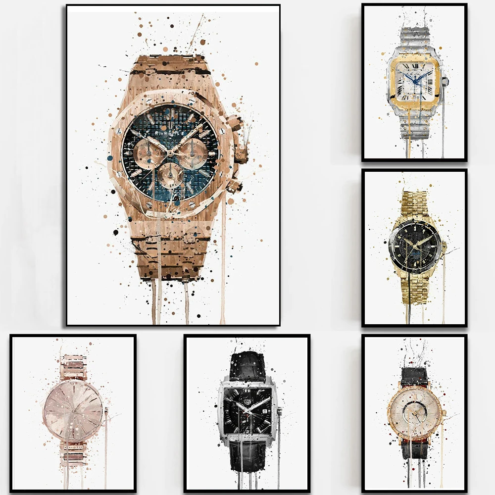 New Famous Brand Watch Canvas Painting Graffiti Rolex Luxury Posters Nordic On The Wall Art Mural Living Room Home Decor Prints |