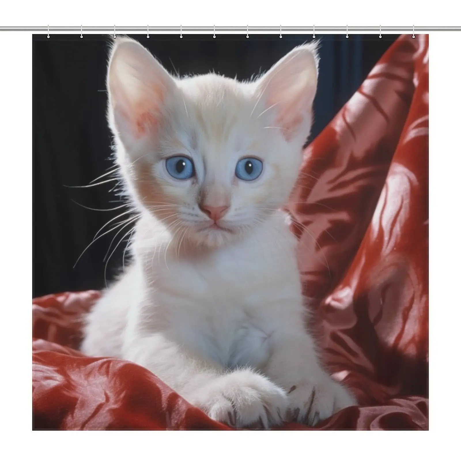 

Baby Cat Fun Extra Long Waterproof Fabric Shower Curtain for Bathroom Decor Bath Curtains with 12pcs Hooks