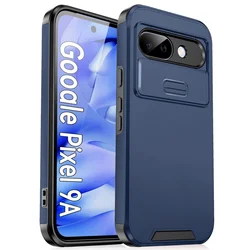 Luxury Slide Camera Protector Matte Cover Shockproof Armor Defender Phone Case - Google Pixel 8 Pro (Blue)