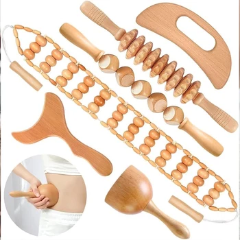 Wood Massage Tools Lymphatic Drainage Massager Body Sculpting Tools for Maderoterapia Colombiana,Anti-Cellulite 1
