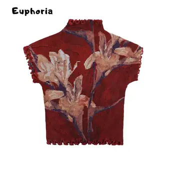 Euphoria Japanese Style Y2k Gyaru Print Graphic T-Shirts Coquette Tees Stretchy Short Sleeve Crop Tops 2000s Core Kawaii Summer 1