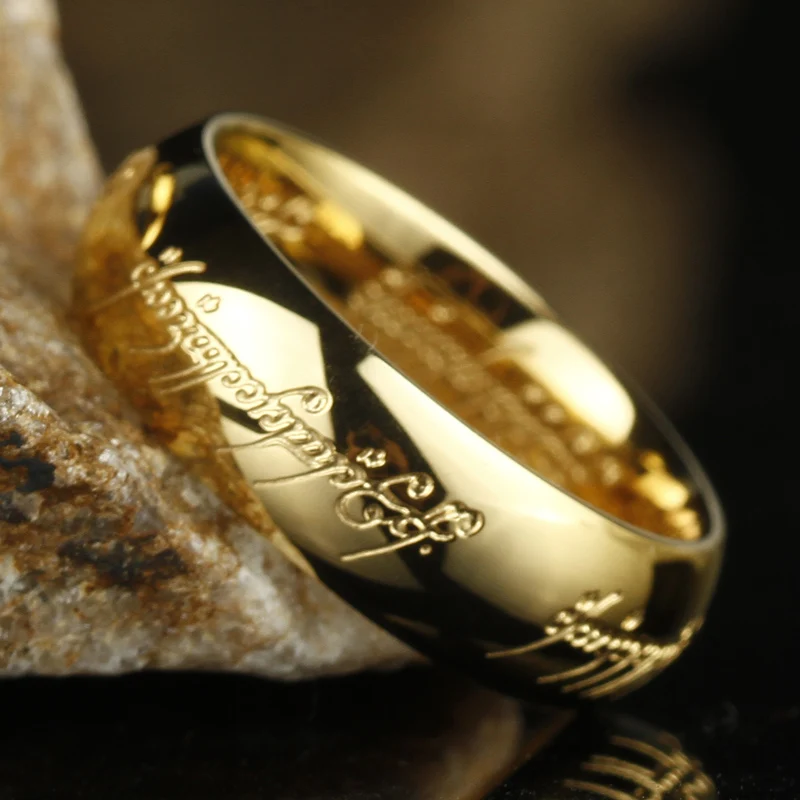 One Ring of Power 3D Carved Refined Wedding Ring Lovers Women Men Fashion Jewelry Celebrity Men's Domineering wedding rings couple rings fashion rings fashion ring finger rings