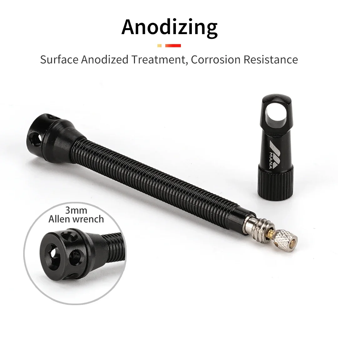High-Performance Aluminum Alloy Presta Valve Pair for Tubeless Bikes