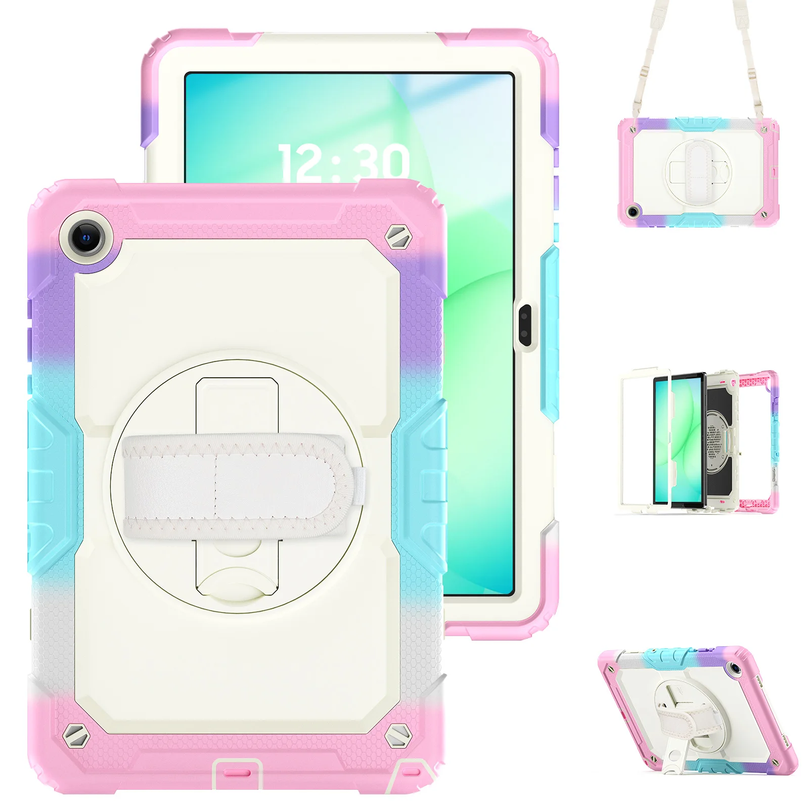 Durable Shockproof Tablet Case with Hand & Shoulder Straps - Kids Safe Cover