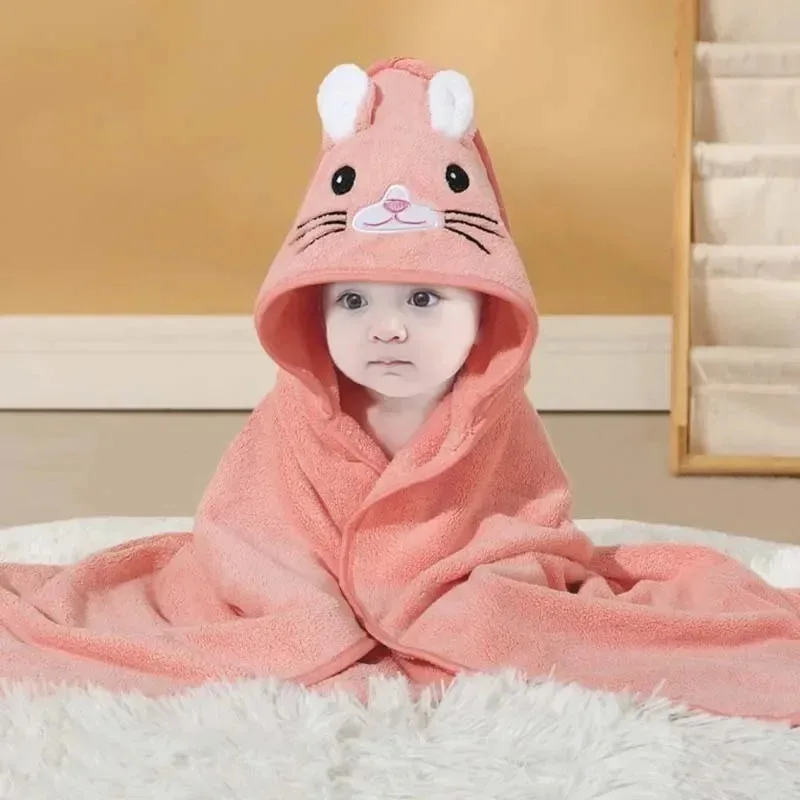 Baby Bath Towel Robe Cartoon Animal Baby Bath Towel Newborn Wrap Blanket Absorbent Baby Bathrobe Hooded