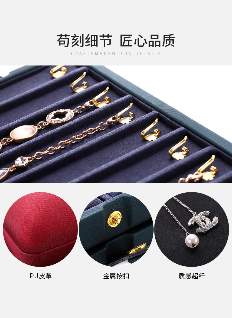 Travel Jewelry Organizer 💎 Red Blue Jewelry Organizer Box – Large Capacity Storage Case... - SKU TJO01033 - UGI Packa...