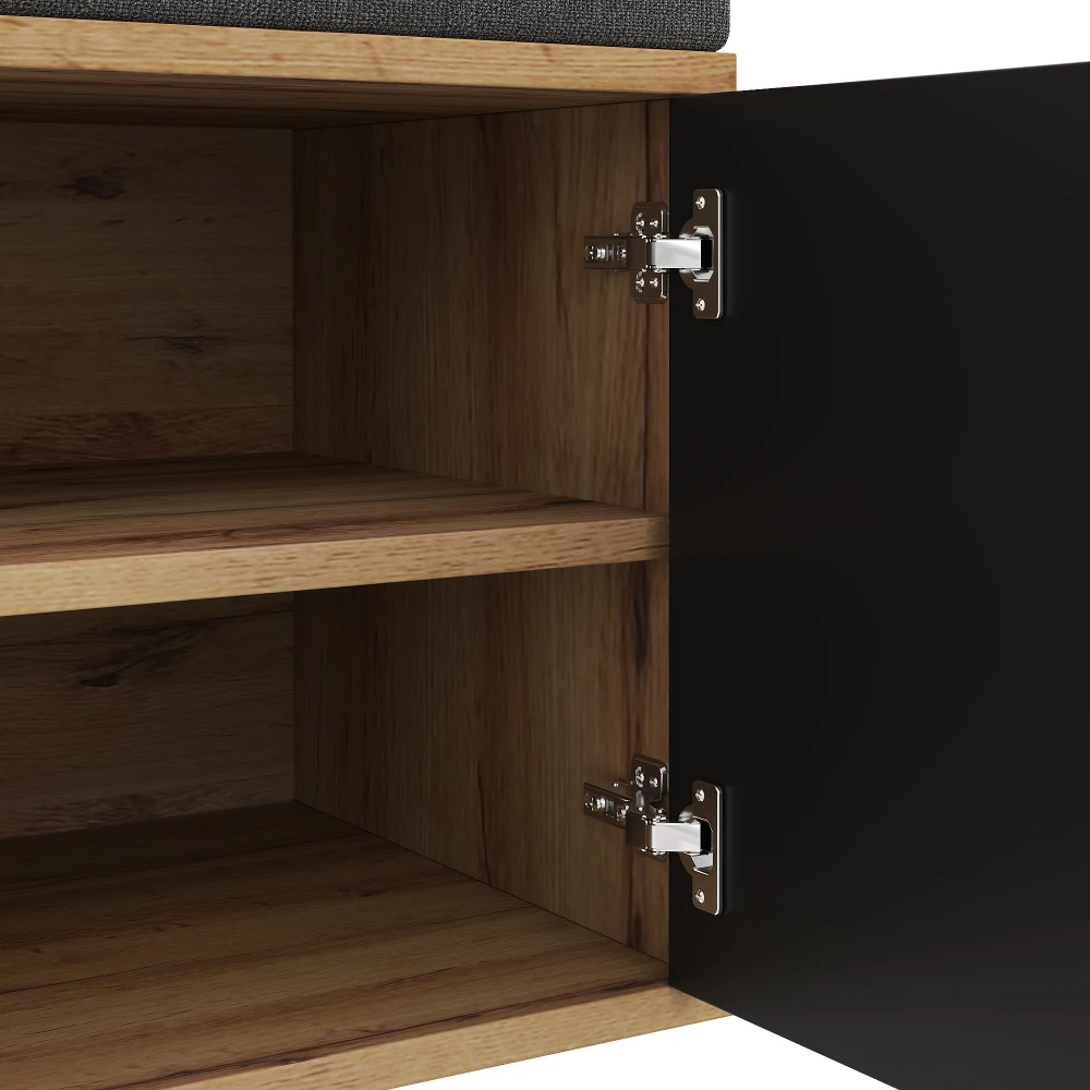 Kleiderschrank-Set, kompakter Kleiderschrank, Flurgarderobe mit Spiegel und Kissen, Kleiderschrankpaneele für Flur und Boden, 100 x 190 x 38 cm – Detail 16