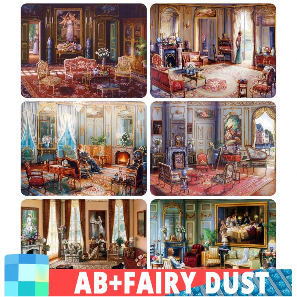 Ab Fairy Dust Full Mosaic European Classic Indoor Landscape 5D Diamond Painting Ricamo House Creative Hobby Decor Art