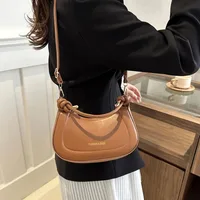 Sac à main de luxe français pour femmes, couleur unie, Texture haut de gamme, sac à bandoulière polyvalent pour dames 6