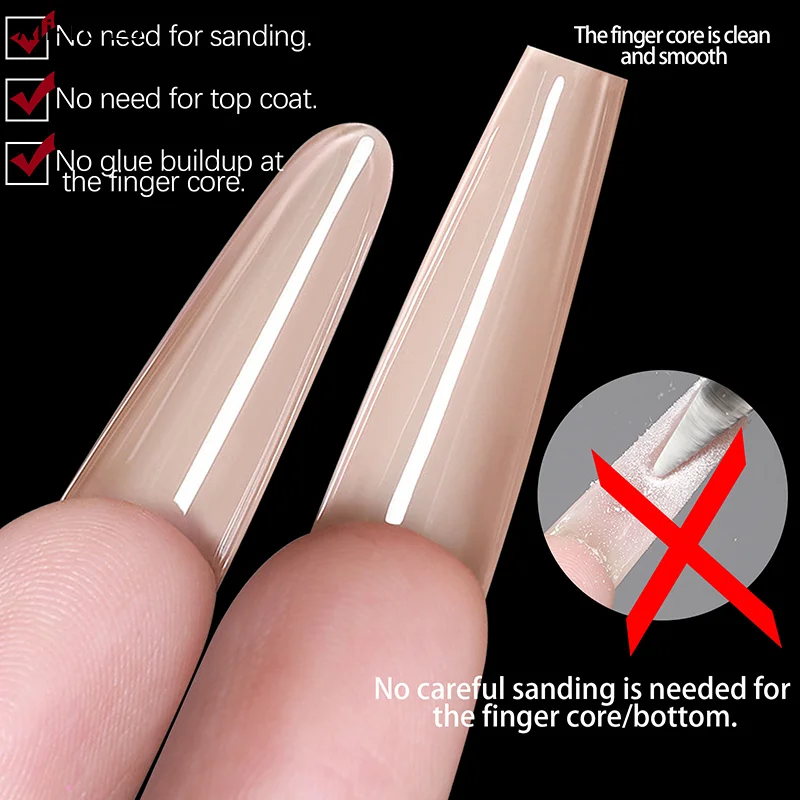 【AuHn】240개/박스 샌드위치 듀얼 네일 폼 타원형 네일 연장 폼 상단 폼 하단 폼 빠른 네일 연장용