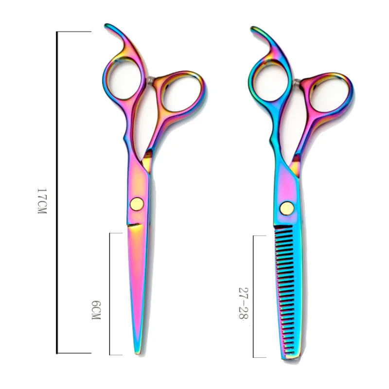 

Sdotter Professional Japan 440c Steel 6inch Rainbow Cut Hair Scissors Set Cutting Shears Thinning Barber Scissor Hairdressing Sc