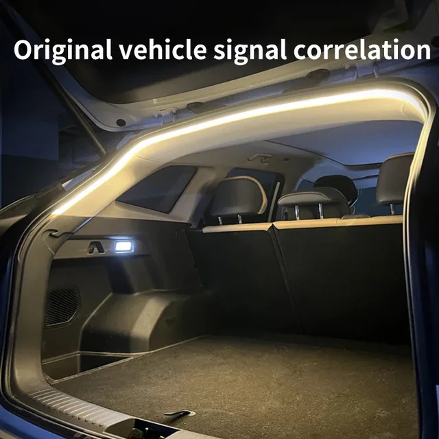 Car high brightness trunk lighting ambient light interior decoration LED wiring free automatic sensing tailgate light strip 5