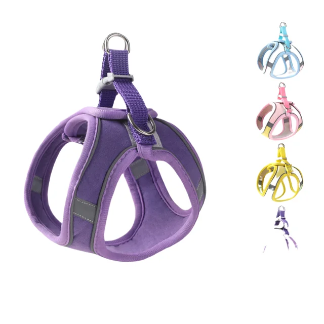 Cat Walking Harness Escape-Proof Reflective Vest-style Leash with Breathable Design for Night Use 2