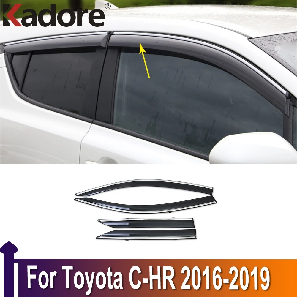 Window Visor Cover Sun Rain Wind Deflector Guards For Toyota CHR CHR