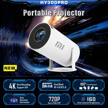 Xiaomi HY300 PRO 4K Projector Android 11 Dual Wifi6 260ANSI Allwinner H713 BT5.0 1080P 1280*720P Portable Home Cinema Outdoor
