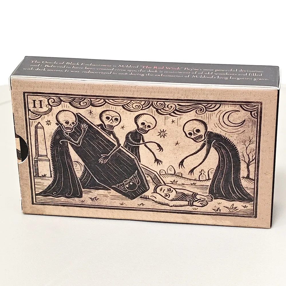 10.3*6cm Mildred Payne's Oracle of Black Enchantment 52 Pcs Black Line Imagery Woodblock Style Cards 2