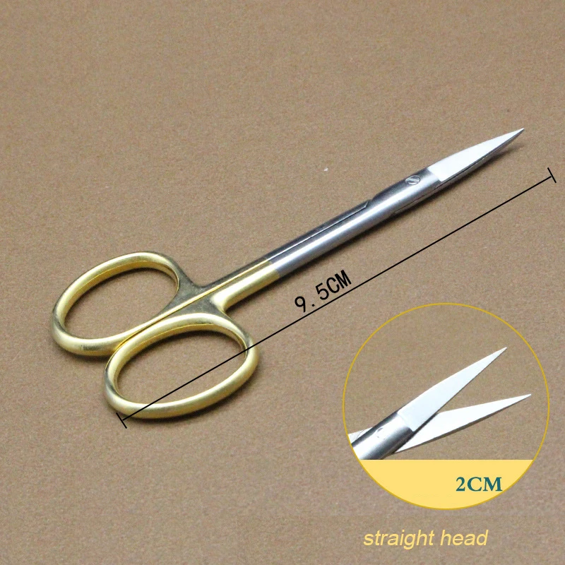 Stainless steel surgical scissors double eyelid eye-opening buried surgical instruments removal ophthalmic small scissors 3