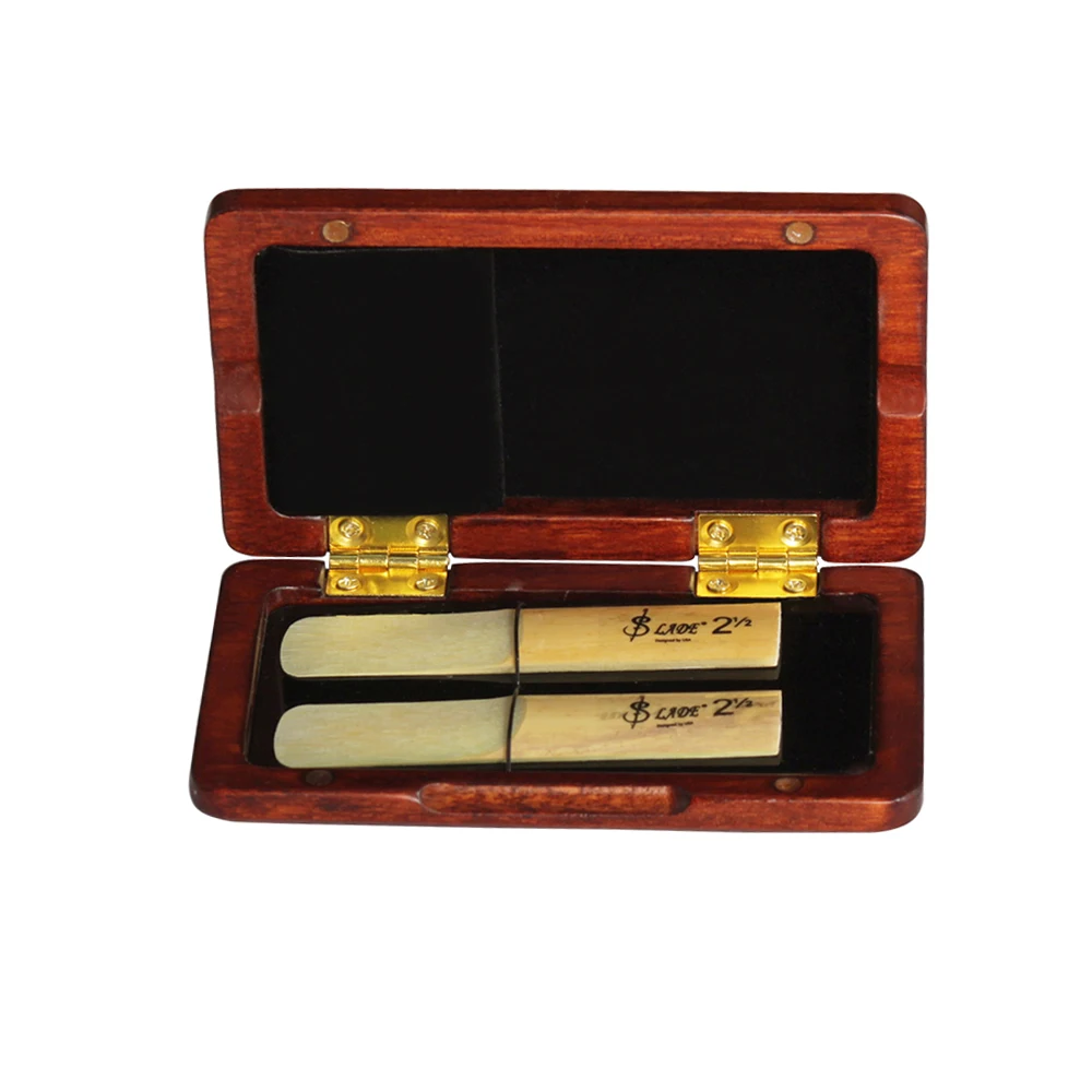 

Walnut Saxophone Reed Case Wooden Box for Tenor/Alto/Soprano Sax Clarinet Reeds Musical Instrument Parts Woodwind Accessories