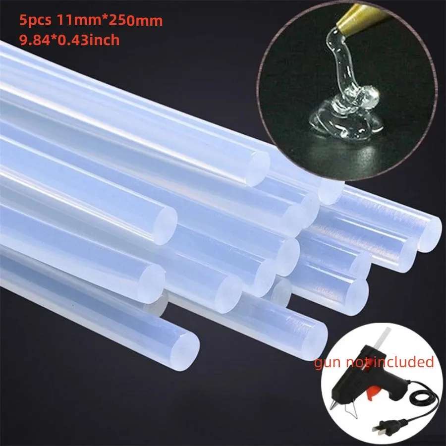 

5pcs 11mm*250mm Hot Melt Glue Sticks For Electric Glue Gun Craft Album Repair Tools For Alloy Accessories
