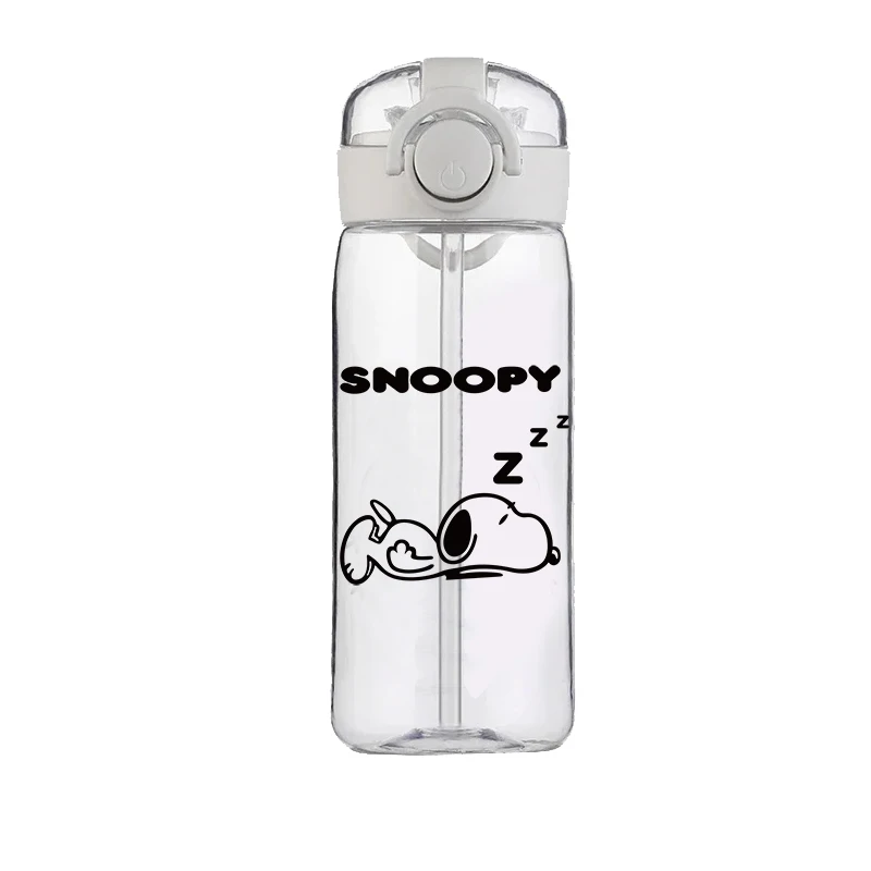Anime Snoopy Cup Cartoon Drinking Cup Plastic Transparent Hand Children's Men and Women New Cute Direct Drinking Cup with Straw 2