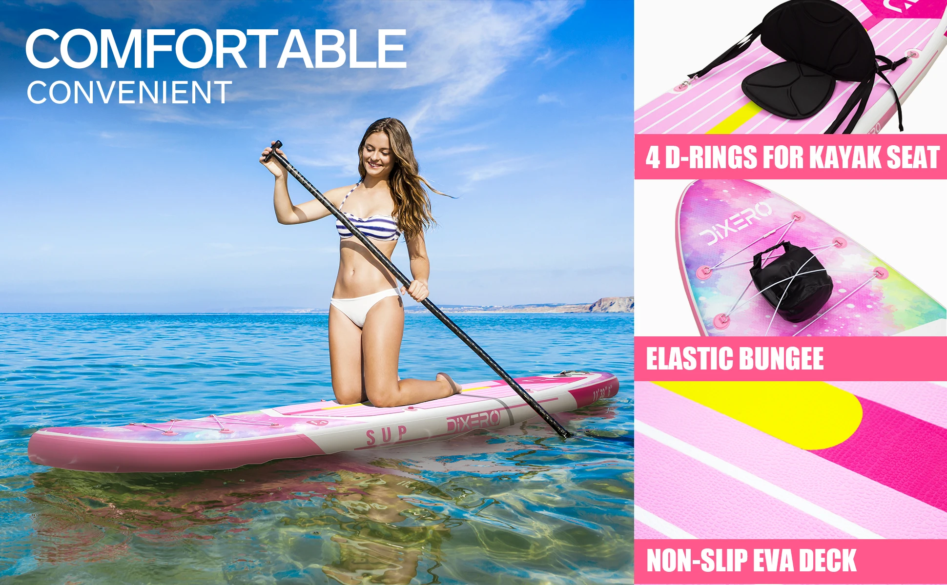 Myboat DIXERO Wasserdichtes aufblasbares Paddle-Board 11''x33''x6''Adult Standing Style Aquatic mit Kajak-Zubehör SUP-Board – Detail 3