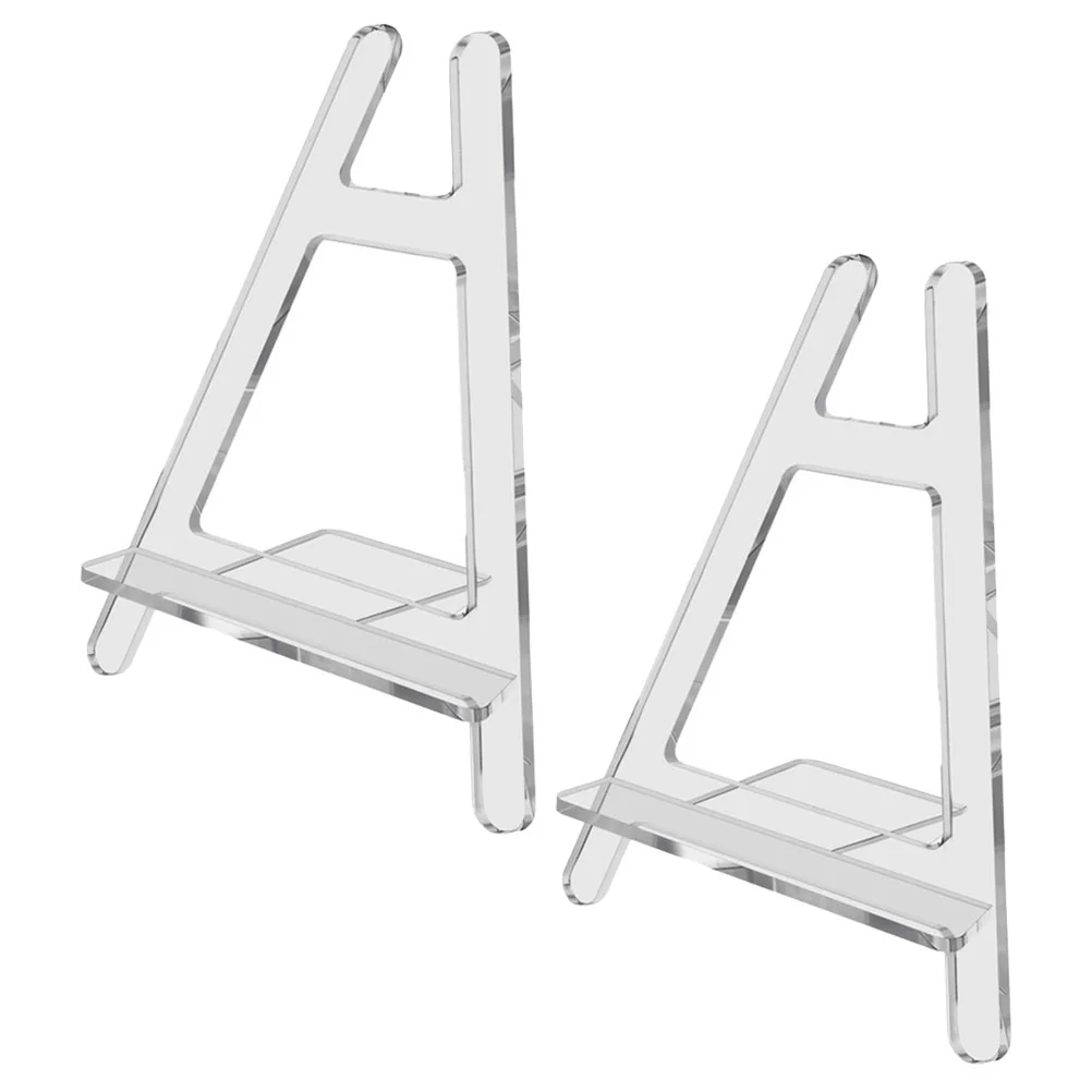 

2Pcs Clear Acrylic Easels Plate Stands Holders Tablet Cellphone Stand Holder