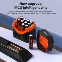 PHOMAX New 12-slots LCD Fast Charger & Rechargeable Battery,1.5V AA 4200mWh & AAA 1110mWh Lithium Battery  For Remote Mouse Toys 5
