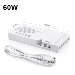 Versatile Centralized Power Supply 12V DC for LED Lighting with Multiple Port Options (60W 6xDupont Port)