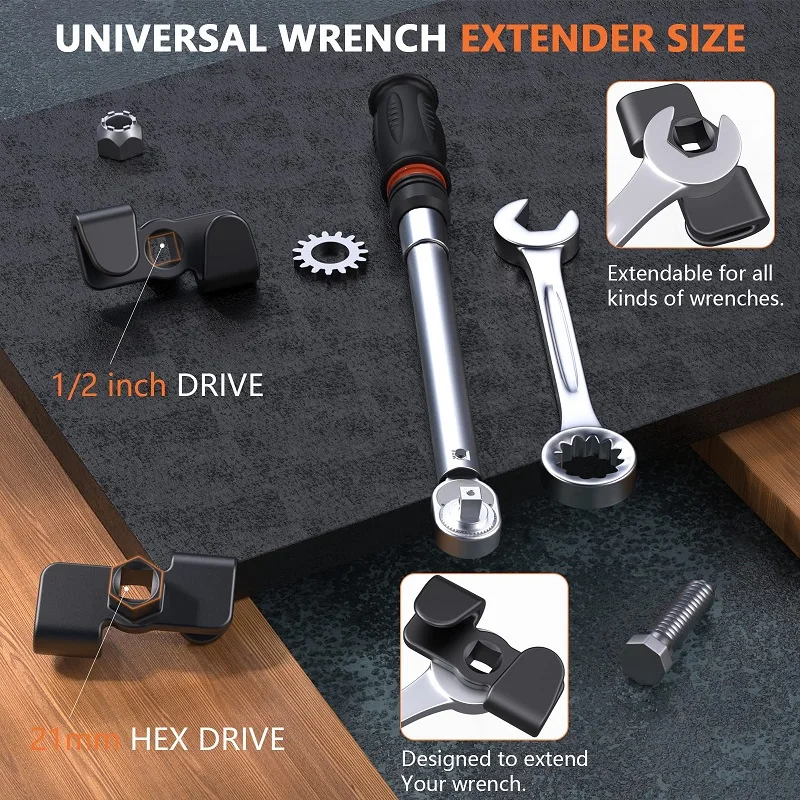 Universal Wrench Extender Adaptor for Cheater Bar Wrench Extension Tool