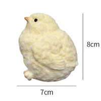 2024 Color Kawaii Handmade Silicone Soft Flocked Yellow Imitation TPR Soft Chicken Adult Children Cute Gift Toys squishy Chicken 1