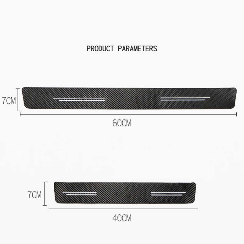 Car Door Sill Protector Sticker Set - 4pcs Premium Vehicle Entry Protection Accents