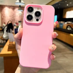 Fashion Candy Colors Soft Phone Case with Camera Bumper and Shock Protection - Matte Finish Cover for iPhone 14 Pro Max (Pink)
