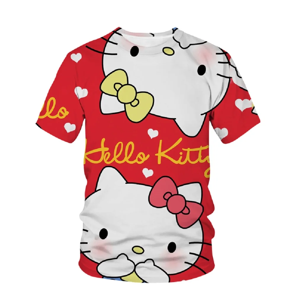 

Kitty T-shirt Women's Summer Top Cartoon Print T-shirt Cute Japanese Animation T-shirt Women