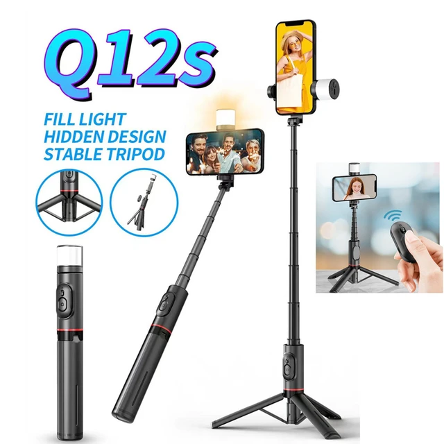 Extendable Tripod For Mobile Phone Wireless Bluetooth Selfie Stick With  Fill Light Remote Control For Xiaomi iPhone Palo Selfie - AliExpress