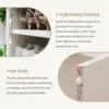 67" Tall Arched Shoe Cabinet, 8 Tiers Shoe Storage Cabinet, Freestanding Wooden Shoe Rack with Adjustable Shelves, Shoe 4