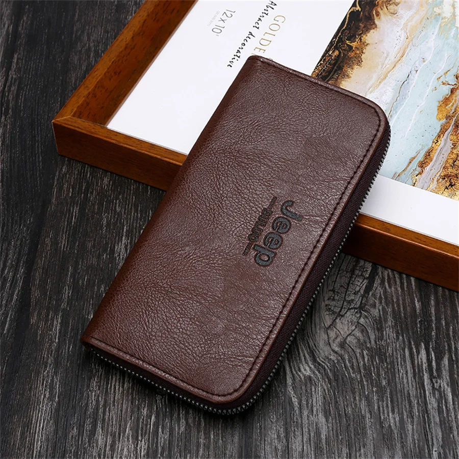 designer wallets Men's Coin Purse Black Leather Single Zipper Multi-Function Mobile Phone Coin Purse Fashion Mini Wallet Male pockect Top Quality skin wallet Wallets