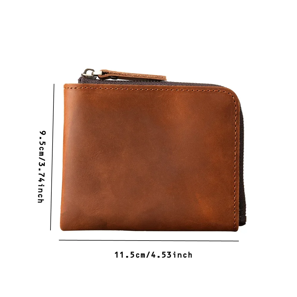 Men Small Wallets Genuine Leather Credit Business Card Holder Purse Money Case Vintage Clutch Short Women Men Coin Pocket Bag