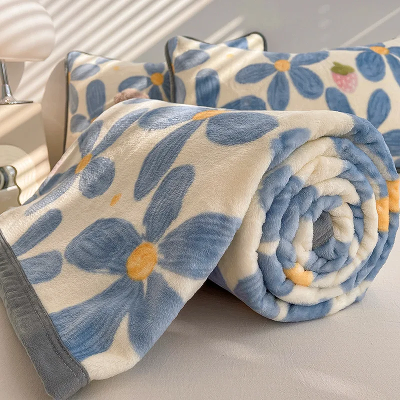 Blanket Thickened Milk Velvet Coral Flannel Sofa Cover Blanket Office Lunch Break Air Conditioning Blanket Gift Blanket  Canape 2