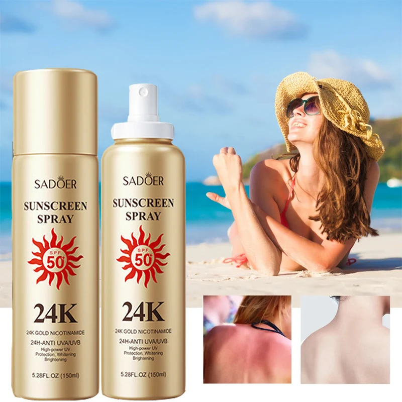 

Солнцезащитный спрей SPF50 +, водонепроницаемый солнцезащитный крем для лица и тела, увлажняющий УФ-протектор, солнцезащитный крем для красоты и здоровья, 150 мл